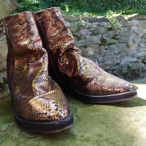 Free People Amarone metallic ankle boots size 6